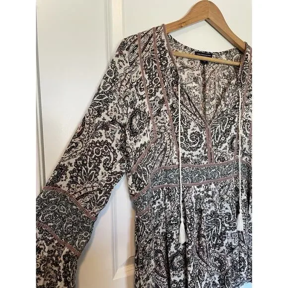 American Eagle Women's Top Lg Flowy Beachy Romantic Boho Festival Peasant Hippie - Picture 4 of 14